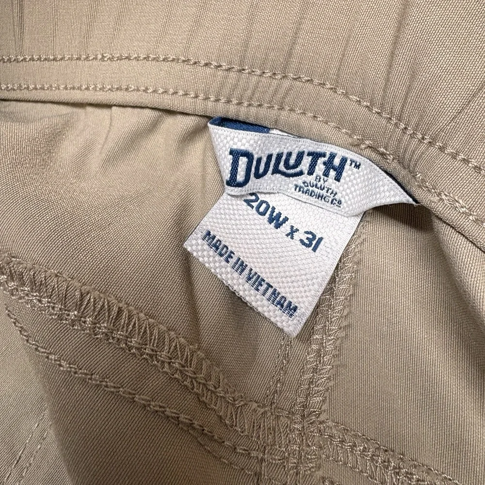 Duluth Trading Flex Ballroom‎ Pants Mens 40X31 Khaki Relaxed Stretch Tech Pocket